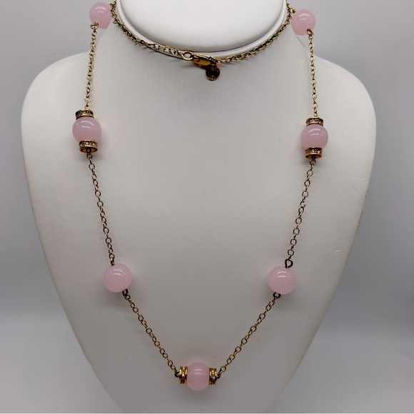 J. Crew Jewelry - J. Crew Pink Bead and Jeweled Rondelle Necklace